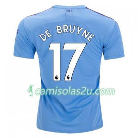 Camisolas de Futebol Manchester City De Bruyne 17 Equipamento Principal 2019/20 Manga Curta